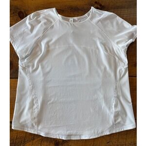 Lululemon Womens Lightweight Stretch Run Short Sleeve Shirt White Breathable 10